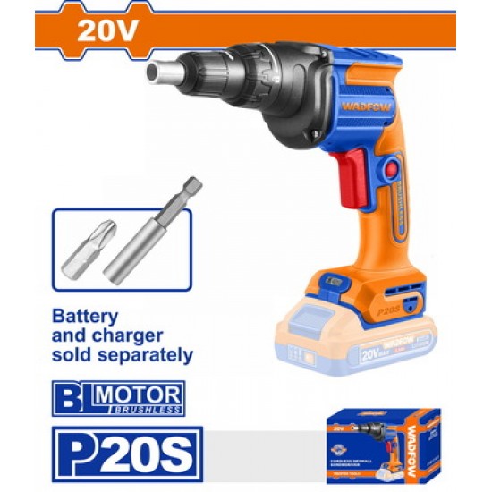 WADFOW ΚΑΤΣΑΒΙΔΙ ΓΥΨΟΣΑΝΙΔΑΣ ΜΠΑΤ. Li-ion 20V ΧΩΡΙΣ ΜΠΑΤΑΡΙΑ & ΦΟΡΤΙΣΤΗ (WDS20428)