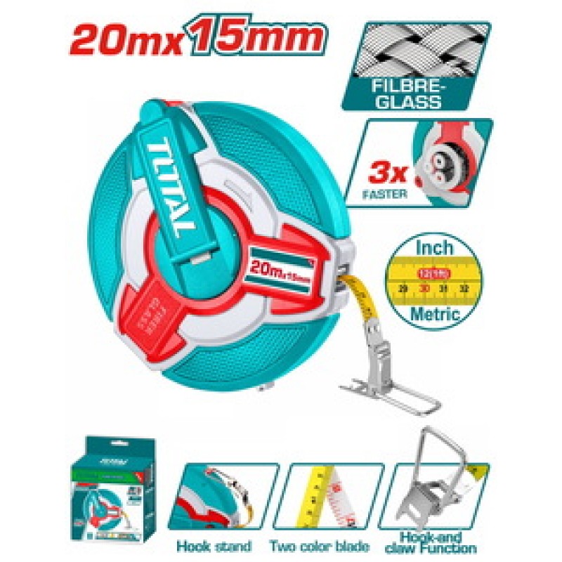 TOTAL ΕΠΑΓΓ. ΜΕΤΡΟΤΑΙΝΙΑ 20m Fibreglass (TMTF18206)
