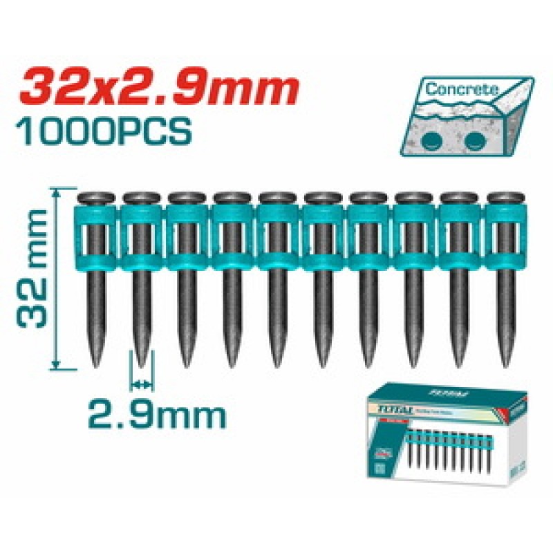 TOTAL ΚΑΡΦΙΑ ΓΙΑ ΣΚΥΡΟΔΕΜΑ 32mm / 1000 ΤΕΜ ΓΙΑ TCNLI9005 / TCNLI9008 (TAC02321)