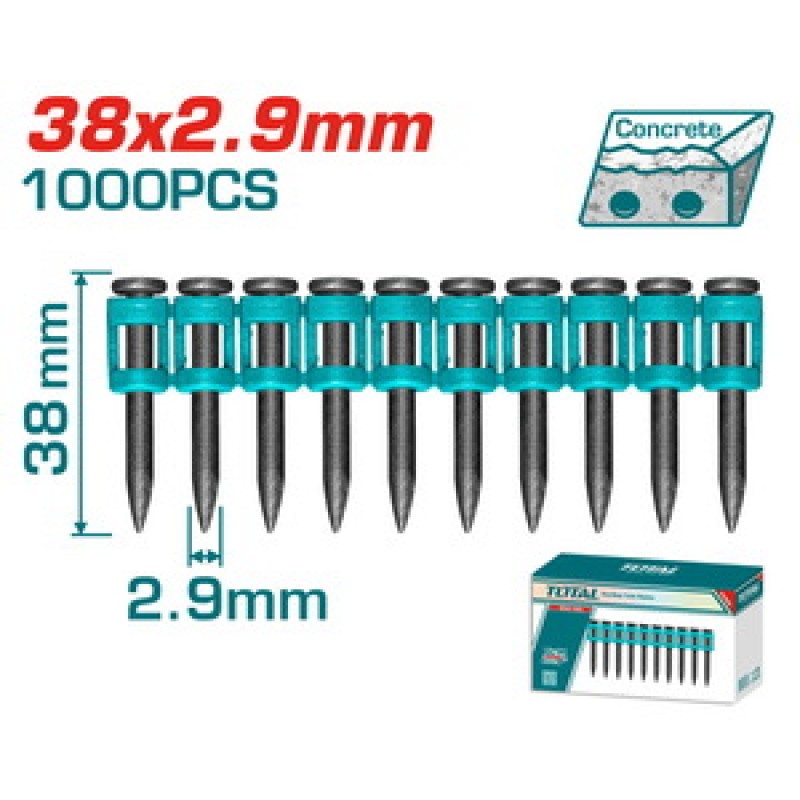 TOTAL ΚΑΡΦΙΑ ΓΙΑ ΣΚΥΡΟΔΕΜΑ 38mm / 1000 ΤΕΜ ΓΙΑ TCNLI9005 / TCNLI9008 (TAC02381)