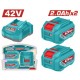 TOTAL ΕΠΑΓΓ. ΣΕΤ 2τεμ ΜΠΑΤ. TFBLI42201E Li-ion 42V/2Ah + 1τεμ ΦΟΡΤΙΣΤΗΣ TFCLI42021E (TFBCPM20221E)