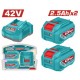 TOTAL ΕΠΑΓΓ. ΣΕΤ 2τεμ ΜΠΑΤ. TFBLI42251E Li-ion 42V/2.5Ah + 1τεμ ΦΟΡΤΙΣΤΗΣ TFCLI42021E (TFBCPM25221E)