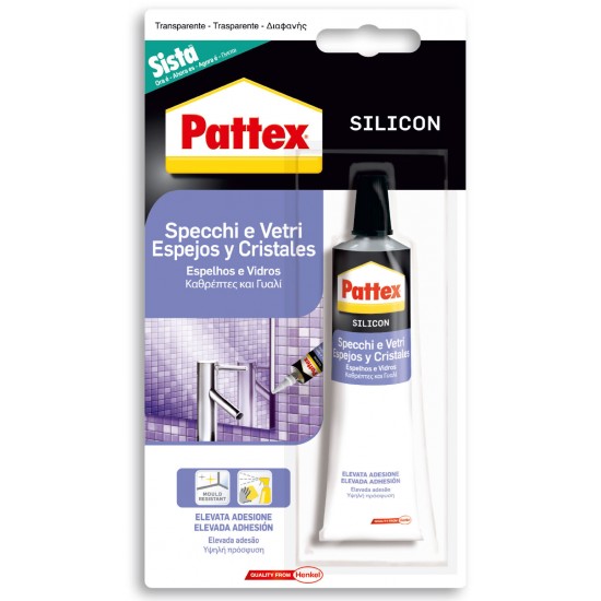 PATTEX SPECCHI E VETRI ΣΙΛΙΚΟΝΗ ΓΙΑ ΚΑΘΡΕΠΤΕΣ & ΓΥΑΛΙ BLISTER 60ML