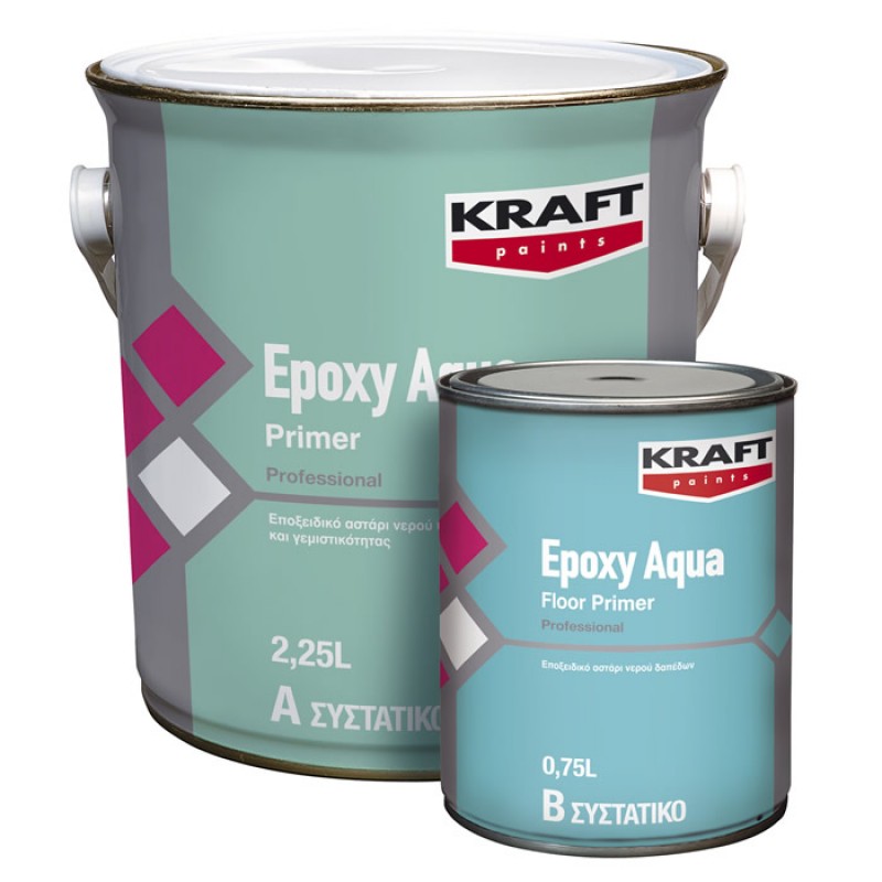 Epoxy Aqua Floor Primer Kraft εποξειδικό αστάρι 2 συστατικών (Α:0,75lt-Β:0,25lt)
