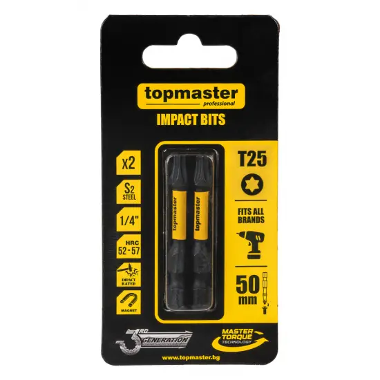 TOP MASTER ΜΥΤΕΣ ΚΑΤΣΑΒΙΔΙΟΥ IMPACT TORX με Μέγεθος TX25 50mm 2τεμ. 338738