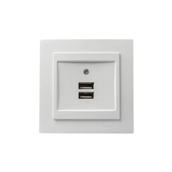 GEYER ΧΩΝΕΥΤΗ ΠΡΙΖΑ ΡΕΥΜΑΤΟΣ ΜE 2 Θύρες USB NILSON ΛΕΥΚΗ 24111081