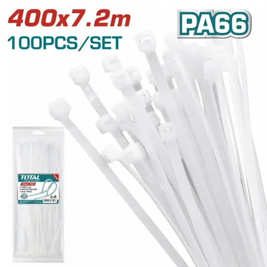 TOTAL ΔΕΣΤΡΑΚΙΑ ΛΕΥΚΑ 400 Χ 7.2mm 100ΤΕΜ (THTCT4001)