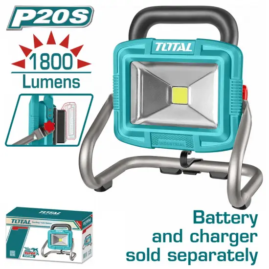 TOTAL ΕΠΑΓΓ. ΠΡΟΒΟΛΕΑΣ LED ΜΠΑΤ. Li-ion 20V / 1800 Lumnens ΧΩΡΙΣ ΜΠΑΤΑΡΙΑ & ΦΟΡΤΙΣΤΗ (TWLI2025)