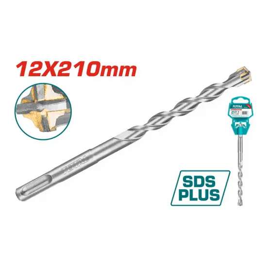 TOTAL ΔΙΑΜΑΝΤΟΤΡΥΠΑΝΟ SDS-PLUS ΤΕΤΡΑΚΟΠΟ S4L 12 X 210mm (TAC311201C)