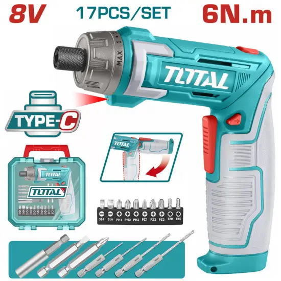 TOTAL ΕΠΑΓΓ. ΚΑΤΣΑΒΙΔΙ ΜΠΑΤ. Li-ion 8V / 1.5Ah Type-C (TSDLI08025)