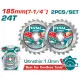 TOTAL ΕΠΑΓΓ ΣΕΤ ΔΙΣΚΟΙ ΚΟΠΗΣ ΞΥΛΟΥ Φ185Χ20mm 24Τ 2TEM ΓΙΑ TS11418526/TS1161856/TSLI1851 (TAC2331853)