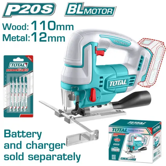 TOTAL ΕΠΑΓΓ. ΣΕΓΑ ΜΠΑΤ. Li-ion 20V ΧΩΡΙΣ ΜΠΑΤΑΡΙΑ & ΦΟΡΤΙΣΤΗ BL Motor (TJSLI1008)