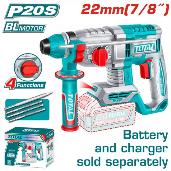 TOTAL ΕΠΑΓΓ. ΠΝΕΥΜΑΤΙΚΟ ΠΙΣΤΟΛΕΤΟ ΜΠΑΤ. Li-ion 20V / 22mm ΧΩΡΙΣ ΜΠΑΤΑΡΙΑ & ΦΟΡΤΙΣΤΗ BL Motor (TRHLI21228)