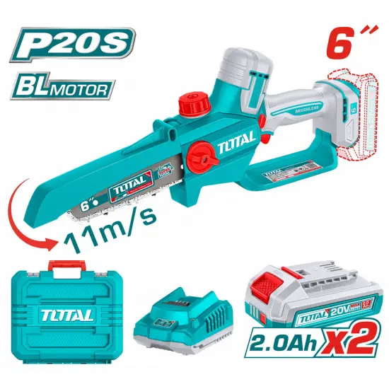 TOTAL ΕΠΑΓΓ ΣΕΤ ΑΛΥΣΟΠΡΙΟΝΟ ΚΛΑΔ ΜΠΑΤ Li-ion 20V / 6"/2Ah / 2 ΜΠΑΤ ΣΕ ΒΑΛΙΤΣΑ BL Motor (TGSLI20662E)