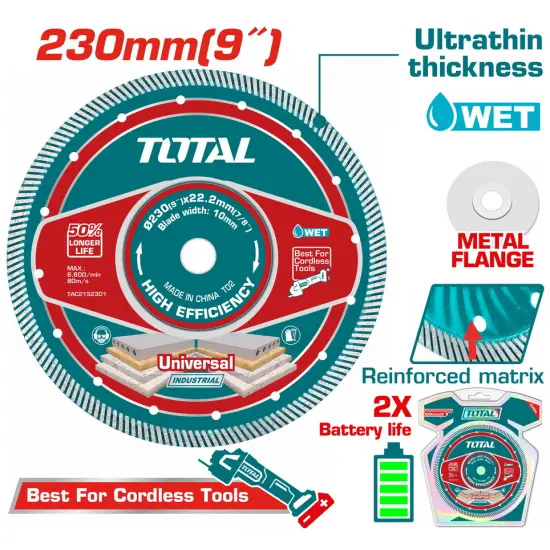 TOTAL ΕΠΑΓΓ. ΔΙΑΜ/ΣΚΟΣ ΥΓΡΑΣ ΚΟΠΗΣ 230 Χ 22.2mm Χ 2.4mm ΛΕΠΤΟΣ (TAC2152301)