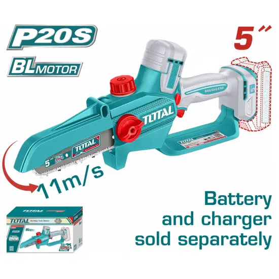 TOTAL ΕΠΑΓΓ. ΑΛΥΣΟΠΡΙΟΝΟ ΚΛΑΔΕΥΤΙΚΟ ΜΠΑΤ. Li-ion 20V / 5" ΧΩΡΙΣ ΜΠΑΤ & ΦΟΡΤΙΣΤΗ BL Motor (TGSLI2056)