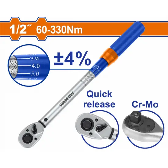 WADFOW ΔΥΝΑΜΟΚΛΕΙΔΟ 1/2" 565mm / 60-330Nm (WWQ7D22)
