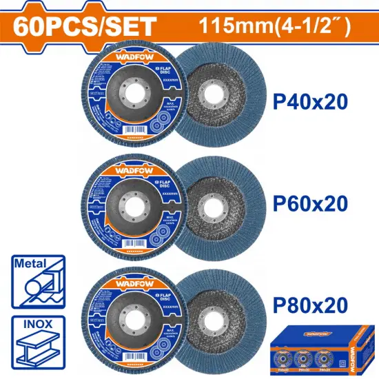 WADFOW ΣΕΤ ΠΟΛΥΠΤΕΡΑ ΓΥΑΛΙΣΜΑΤΟΣ 115mm 60ΤΕΜ (WYL1355)