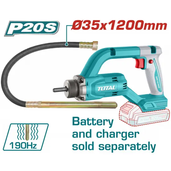 TOTAL ΔΟΝΗΤΗΣ ΜΠΑΤ. Li-ion 20V / Φ-35 Χ 1200mm ΧΩΡΙΣ ΜΠΑΤΑΡΙΑ & ΦΟΡΤΙΣΤΗ (TCVLI202502)
