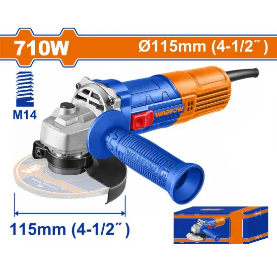 WADFOW ΓΩΝΙΑΚΟΣ ΤΡΟΧΟΣ 710W / 115mm (WAG15761E)