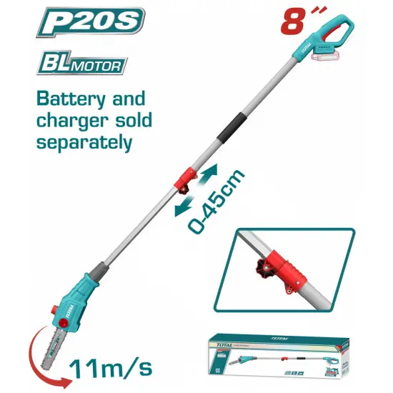 TOTAL ΕΠΑΓΓ. ΤΗΛΕΣΚ. ΚΟΝΤΑΡΟΠΡΙΟΝΟ ΜΠΑΤ. Li-ion 20V ΧΩΡΙΣ ΜΠΑΤΑΡΙΑ & ΦΟΡΤΙΣΤΗ BL Motor (TPSLI2028)