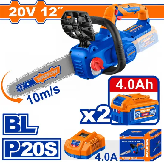 WADFOW ΣΕΤ ΑΛΥΣΟΠΡΙΟΝΟ ΜΠΑΤ. Li-ion 20V / 12" / 4Ah / 2 ΜΠΑΤΑΡΙΕΣ BL Motor (WCLP5121E)