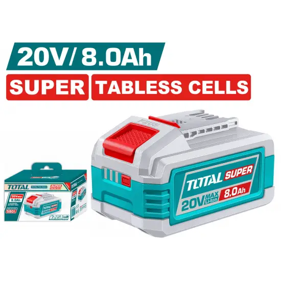 TOTAL ΕΠΑΓΓ. ΜΠΑΤΑΡΙΑ Li-ion 20V / 8Ah SUPER TABLESS CELLS (TFBLI2158)