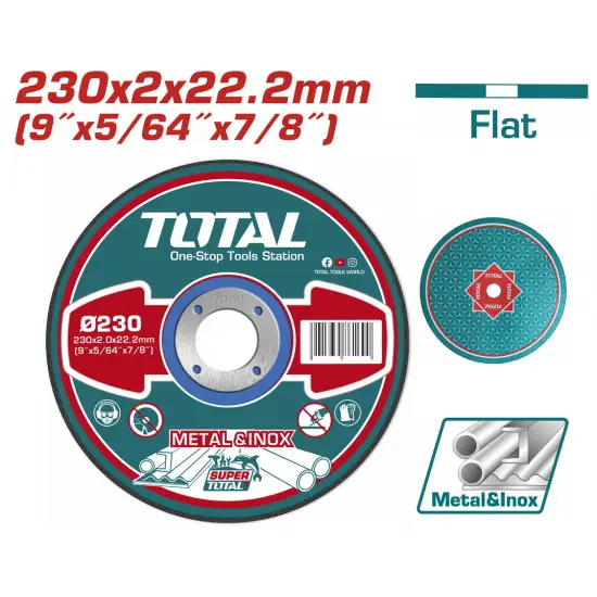 TOTAL ΔΙΣΚΟΣ ΚΟΠΗΣ ΙΣΙΟΣ ΙΝΟΧ/ΜΕΤΑΛΛΟΥ 230 Χ 2mm (TAC2202301)
