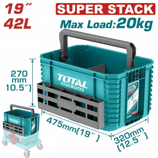 TOTAL ΕΡΓΑΛΕΙΟΘΗΚΗ ΠΛΑΣΤΙΚΗ ΑΝΟΙΧΤΗ 19" / 42Lit SUPER STACK (TPBXS104)