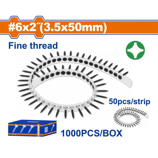 WADFOW ΒΙΔΕΣ ΓΥΨΟΣΑΝΙΔΑΣ ΤΑΙΝΙΑΣ 3.5 Χ 50mm 1000 ΤΕΜ (WXS2515C)