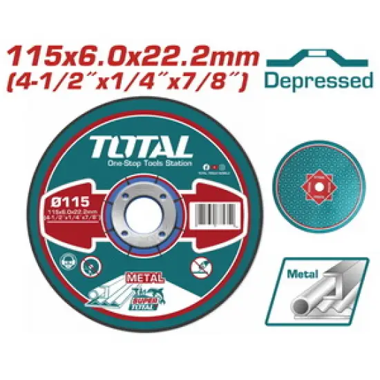TOTAL ΔΙΣΚΟΣ ΛΕΙΑΝΣΕΩΣ ΜΕΤΑΛΛΟΥ Φ - 115 Χ 6mm (TAC2231151)