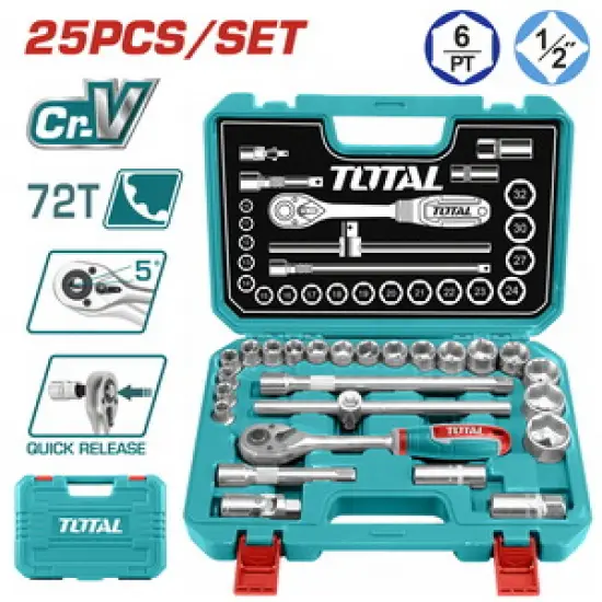 TOTAL ΕΠΑΓΓ. ΚΑΣΕΤΙΝΑ ΚΑΡΥΔΑΚΙΑ 1/2" 25ΤΕΜ (THT121251)