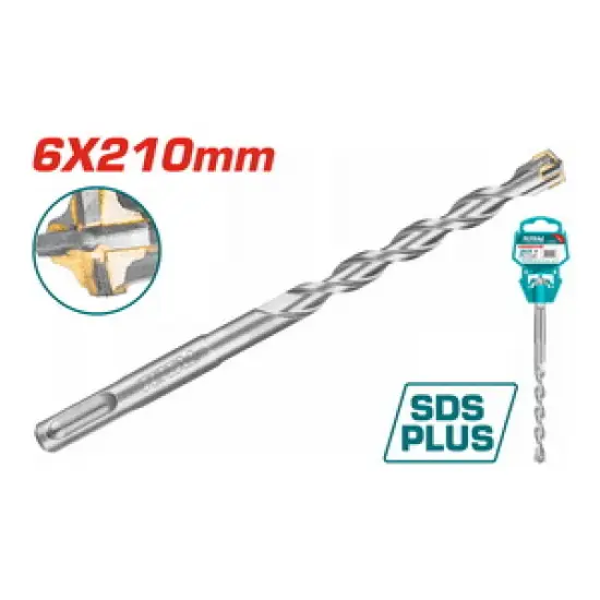 TOTAL ΔΙΑΜΑΝΤΟΤΡΥΠΑΝΟ SDS-PLUS ΤΕΤΡΑΚΟΠΟ S4L 6 X 210mm (TAC310603C)