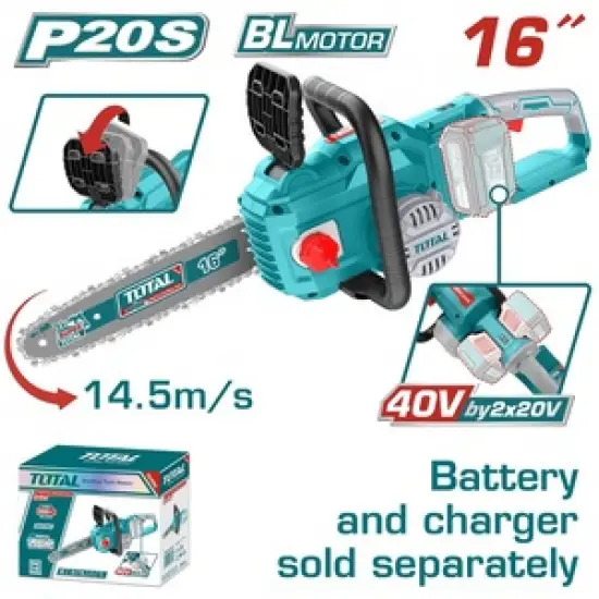 TOTAL ΕΠΑΓΓ. ΑΛΥΣΟΠΡΙΟΝΟ 16" / 40cm ΜΠΑΤ. Li-ion 40V ΧΩΡΙΣ ΜΠΑΤΑΡΙΑ & ΦΟΡΤΙΣΤΗ (TGSLI40168)