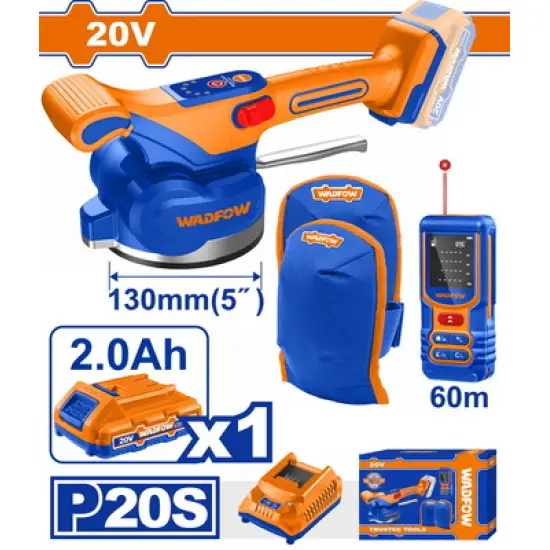 WADFOW ΣΕΤ ΔΟΝΗΤΙΚΟ ΠΛΑΚΙΔΙΩΝ ΜΠΑΤ. Li-ion 20V / 2Ah / 1 ΜΠΑΤΑΡΙΑ (WOS241185)