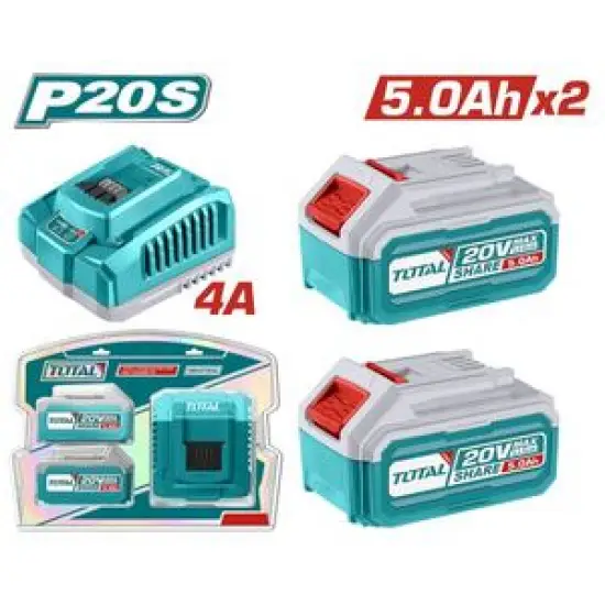 TOTAL ΕΠΑΓΓ. ΣΕΤ 2τεμ ΜΠΑΤ. TFBLI2053 Li-ion 20V/5Ah + 1τεμ ΤΑΧΥΦΟΡΤΙΣΤΗΣ TFCLI20411E (TFBCPK2513E)