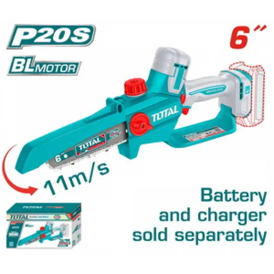 TOTAL ΕΠΑΓΓ. ΑΛΥΣΟΠΡΙΟΝΟ ΚΛΑΔ. ΜΠΑΤ. Li-ion 20V / 6" ΧΩΡΙΣ ΜΠΑTΑΡΙΑ & ΦΟΡΤΙΣΤΗ BL Motor (TGSLI2066)