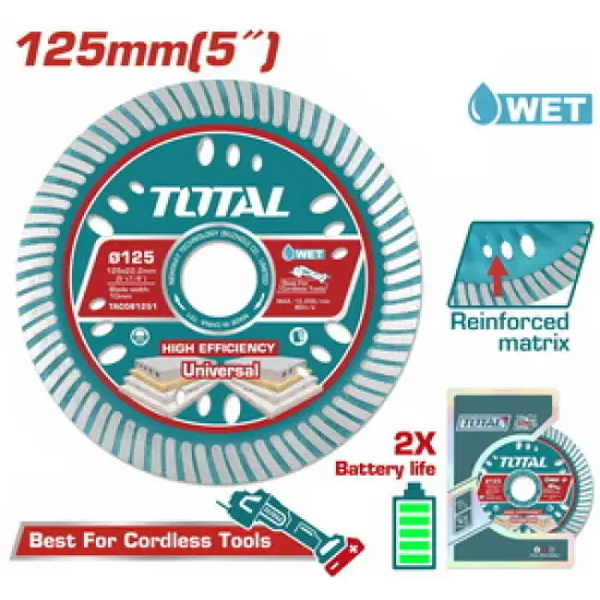 TOTAL ΕΠΑΓΓ. ΔΙΑΜ/ΣΚΟΣ ΥΓΡΑΣ ΚΟΠΗΣ 125 Χ 22.2mm Χ 1.6mm ΛΕΠΤΟΣ (TAC061251)