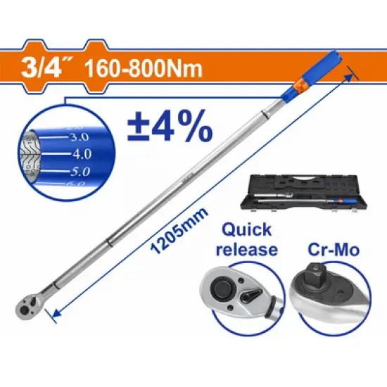 WADFOW ΔΥΝΑΜΟΚΛΕΙΔΟ 3/4" 1205mm / 160-800Nm (WWQ8D32)