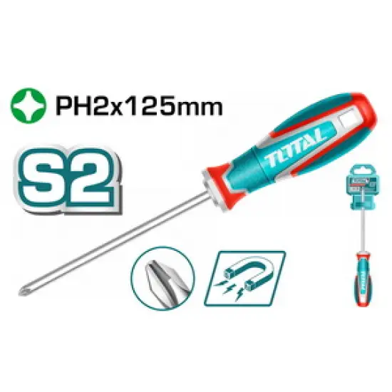 TOTAL ΕΠΑΓΓ. ΚΑΤΣΑΒΙΔΙ ΜΑΓΝΗΤΙΚΟ ΣΤΑΥΡΟΥ PH2Χ125mm (TSDPH2125)