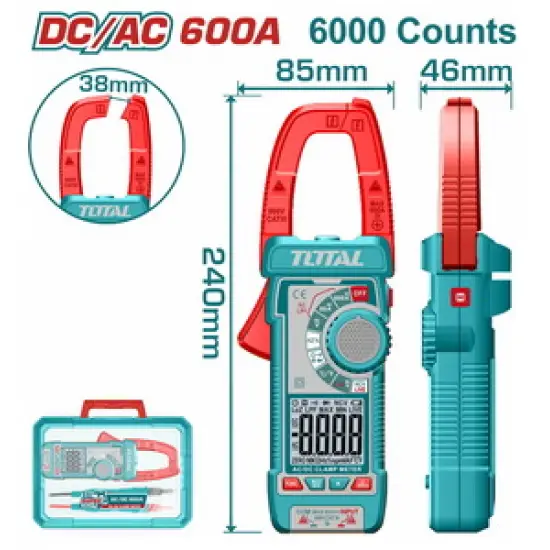 TOTAL ΕΠΑΓΓ. ΑΜΠΕΡΟΤΣΙΜΠΙΔΑ ΨΗΦΙΑΚΗ 600Α AC/DC True RMS (TMT766002)