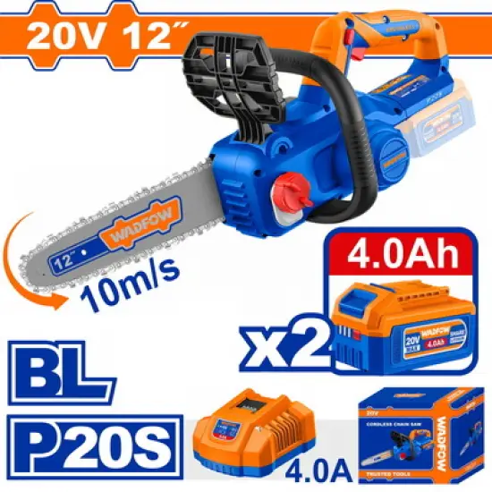 WADFOW ΣΕΤ ΑΛΥΣΟΠΡΙΟΝΟ ΜΠΑΤ. Li-ion 20V / 12" / 4Ah / 2 ΜΠΑΤΑΡΙΕΣ BL Motor (WCLP5121E)