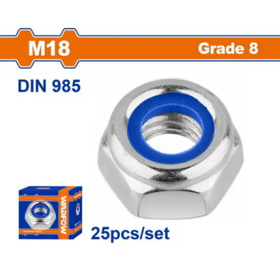 WADFOW ΠΑΞΙΜΑΔΙ ΑΣΦΑΛΕΙΑΣ ΓΑΛΒ. DIN985 18mm 25TEM (WMV6518A)