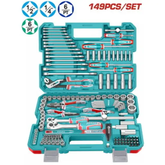 TOTAL ΕΠΑΓΓ. ΚΑΣΕΤΙΝΑ ΚΑΡΥΔΑΚΙΑ 1/4"-1/2" & ΕΡΓΑΛΕΙΑ ΧΕΙΡΟΣ 149ΤΕΜ (THKTHP61497)