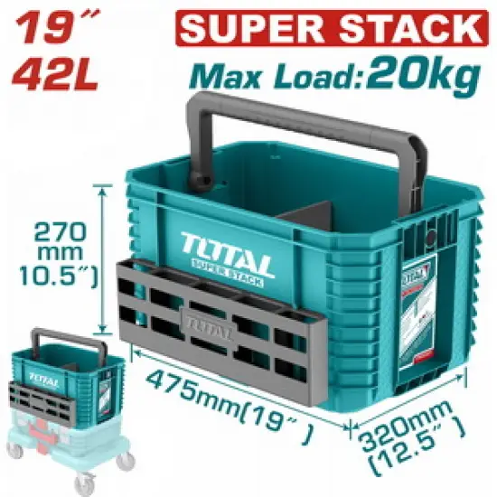 TOTAL ΕΡΓΑΛΕΙΟΘΗΚΗ ΠΛΑΣΤΙΚΗ ΑΝΟΙΧΤΗ 19" / 42Lit SUPER STACK (TPBXS104)