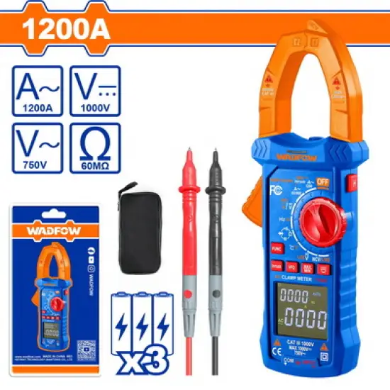 WADFOW ΑΜΠΕΡΟΤΣΙΜΠΙΔΑ ΨΗΦΙΑΚΗ AC 1200A / 6000 counts (WDΜ8801)